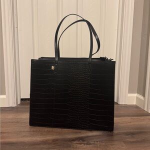 BEIS The Work Tote 
in Black Croc